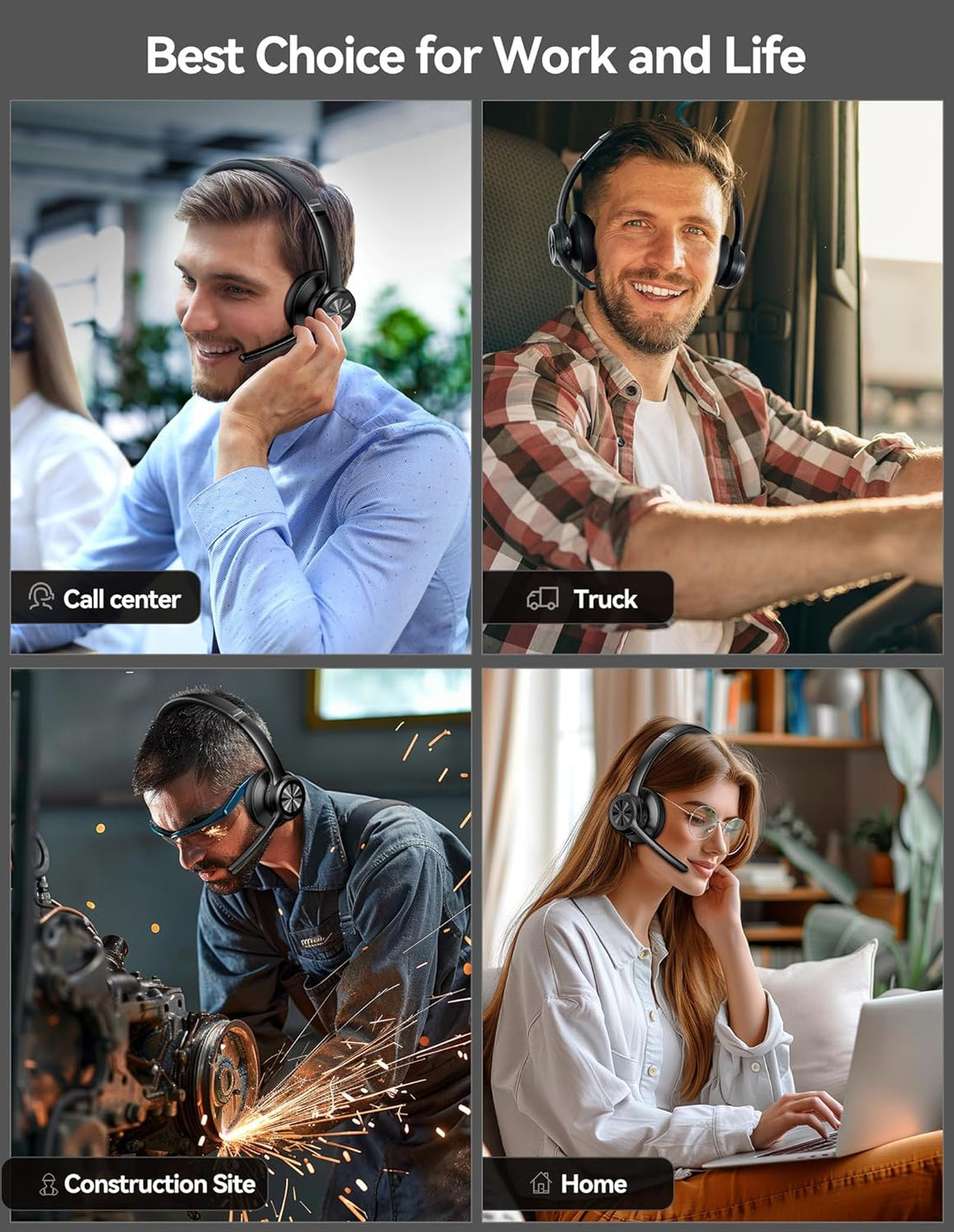 Tecknet TECKNET Bluetooth Headset with Microphone Noise Canceling