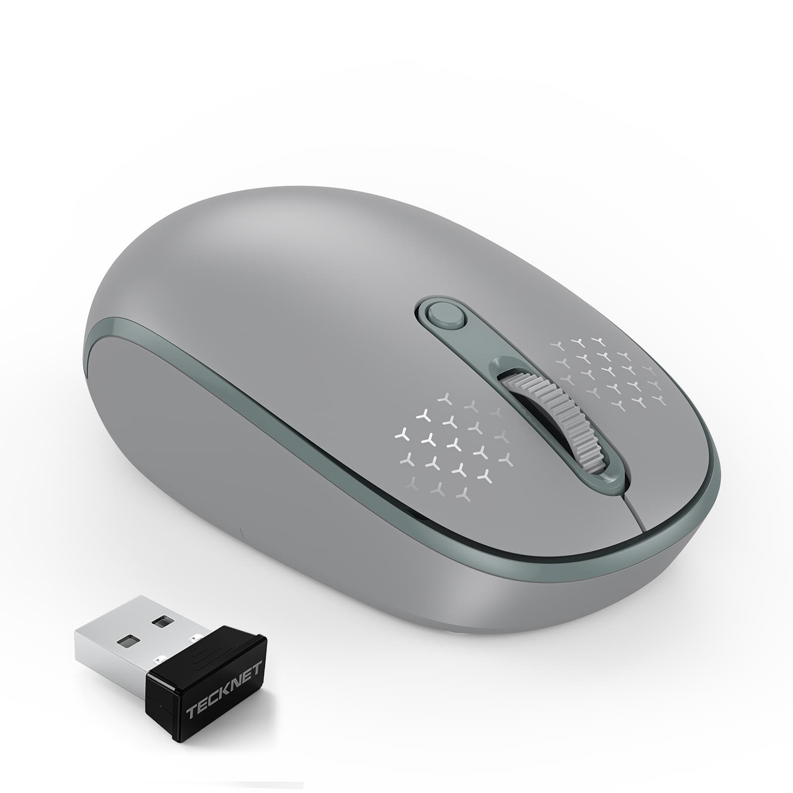 TECKNET 2.4G Silent Wireless Mouse with USB Receiver, 1600 DPI 3 Adjustment Levels