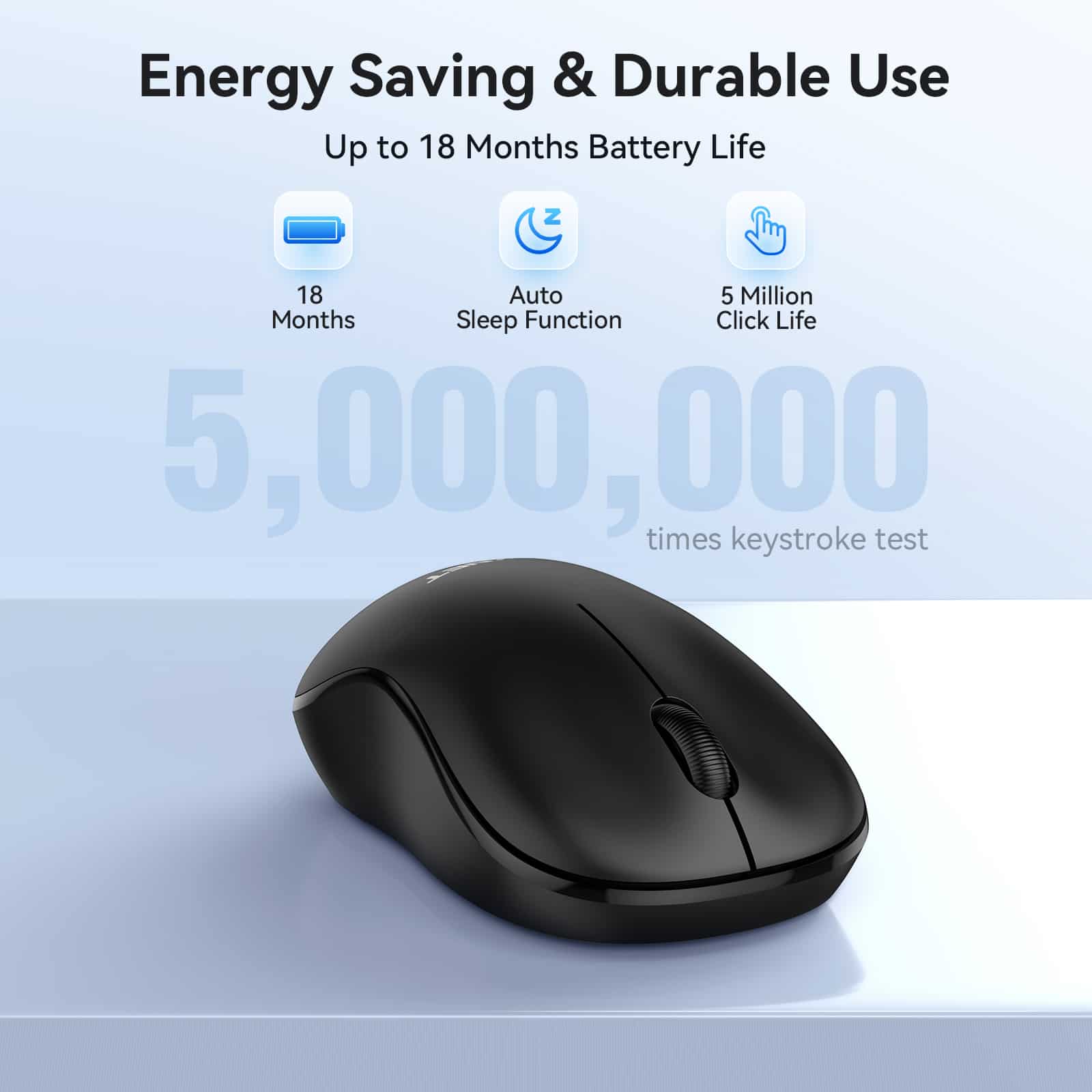 TECKNET Mini Wireless Mouse, Small 2.4G Optical Computer Mice with Nano Receiver