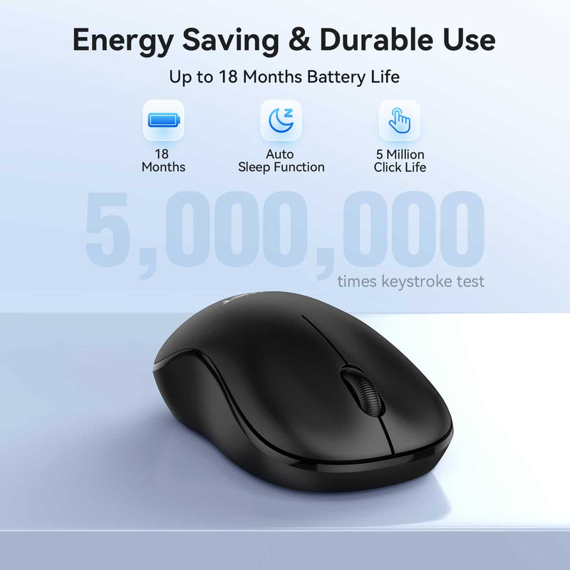 TECKNET Mini Wireless Mouse, Small 2.4G Optical Computer Mice with Nano Receiver