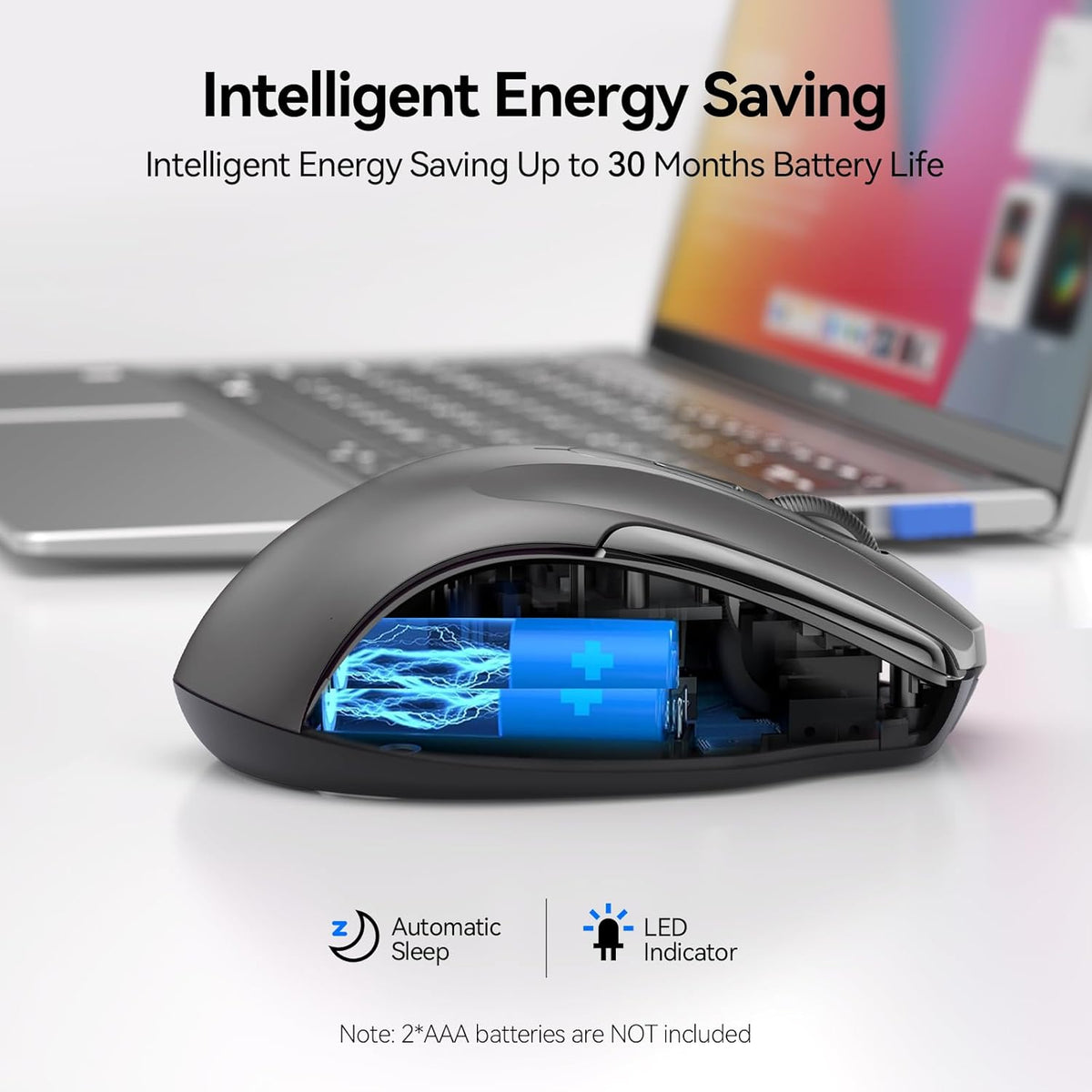 TECKNET Bluetooth Mouse, 4800DPI Adjustable Wireless Mice