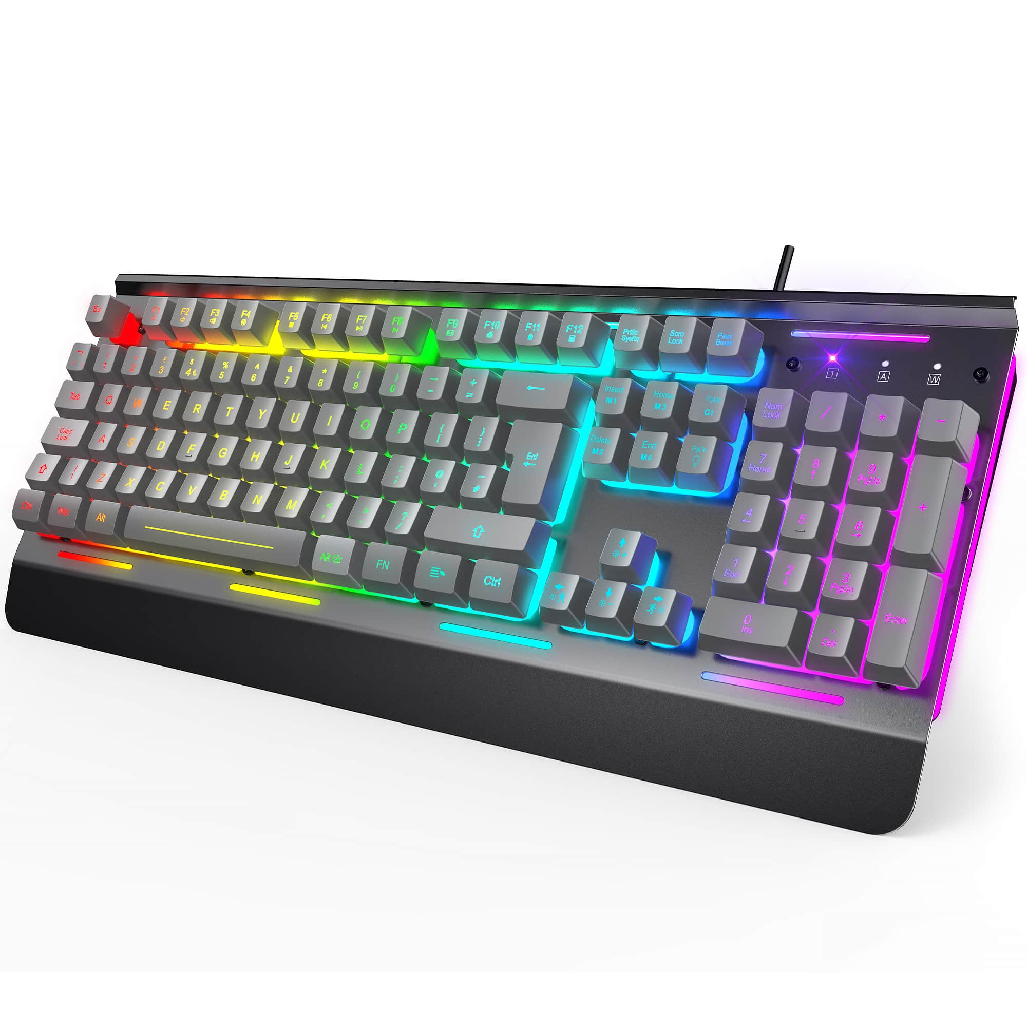 TECKNET RGB Gaming Keyboard, 105 Keys All-Metal Panel, 15 LED RGB Color Modes