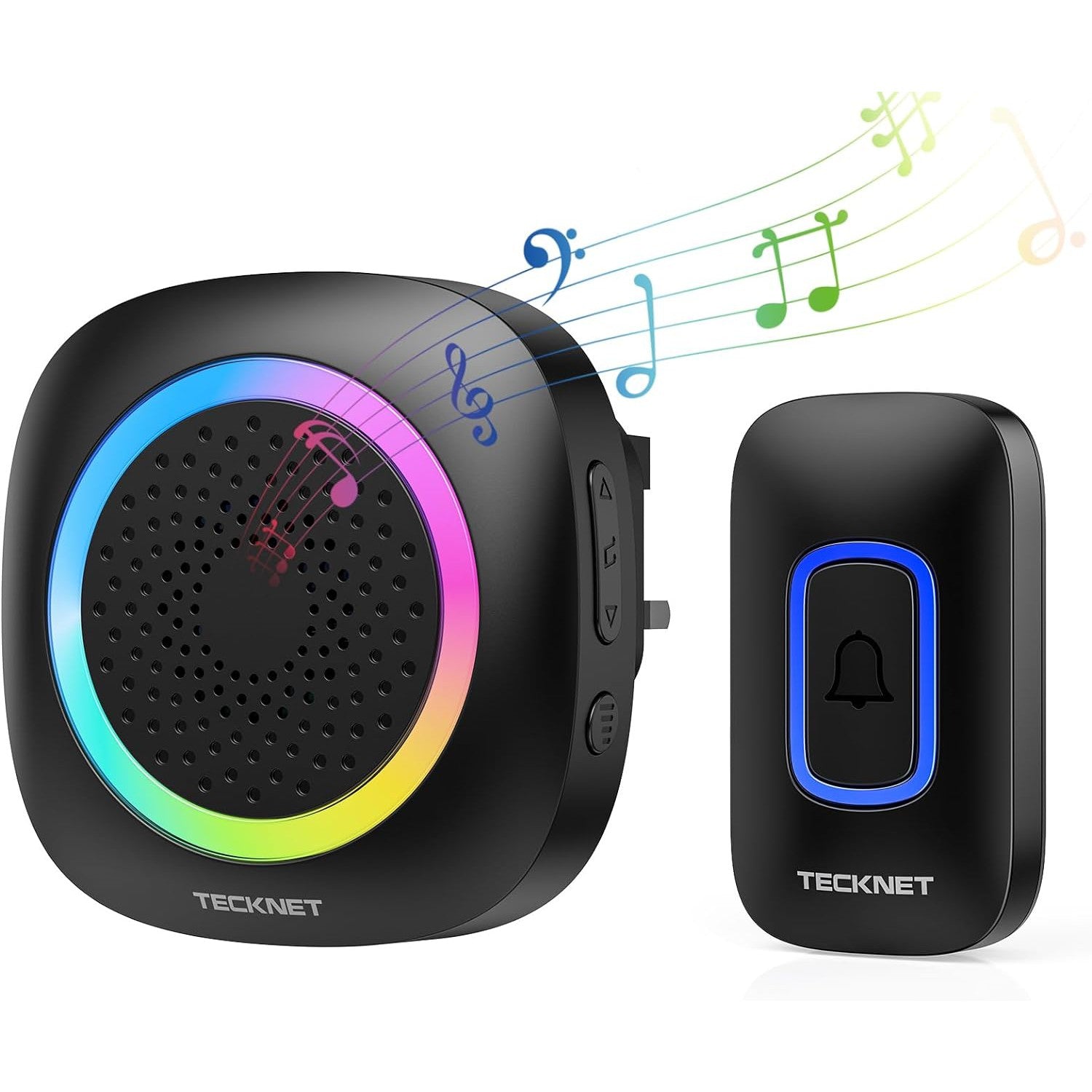 TECKNET Wireless Doorbell, Plug in Doorbell with RGB Light