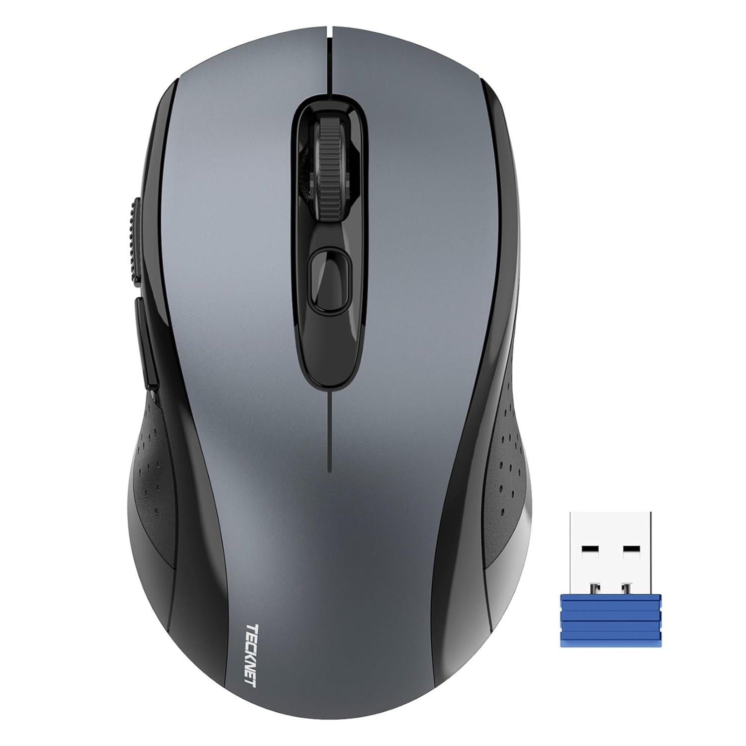 TECKNET 2.4G Wireless Computer Mouse with Nano Receiver & 6 Buttons, 4800 DPI USB Mouse