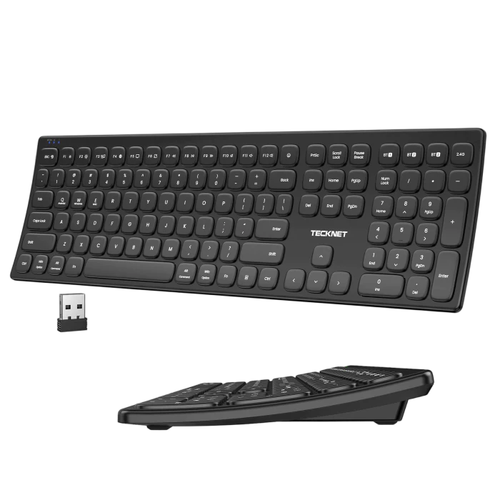 TECKNET Wireless Keyboard, Multi-Device Bluetooth Keyboard for 5 Device