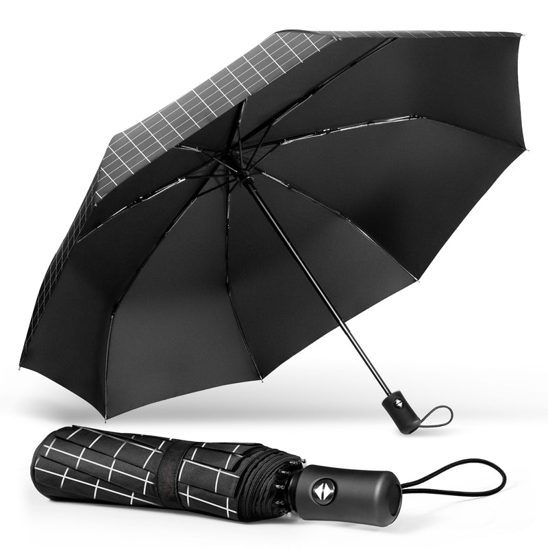 TechRise Classic Windproof Automatic Folding Compact Umbrella with 8 Ribs