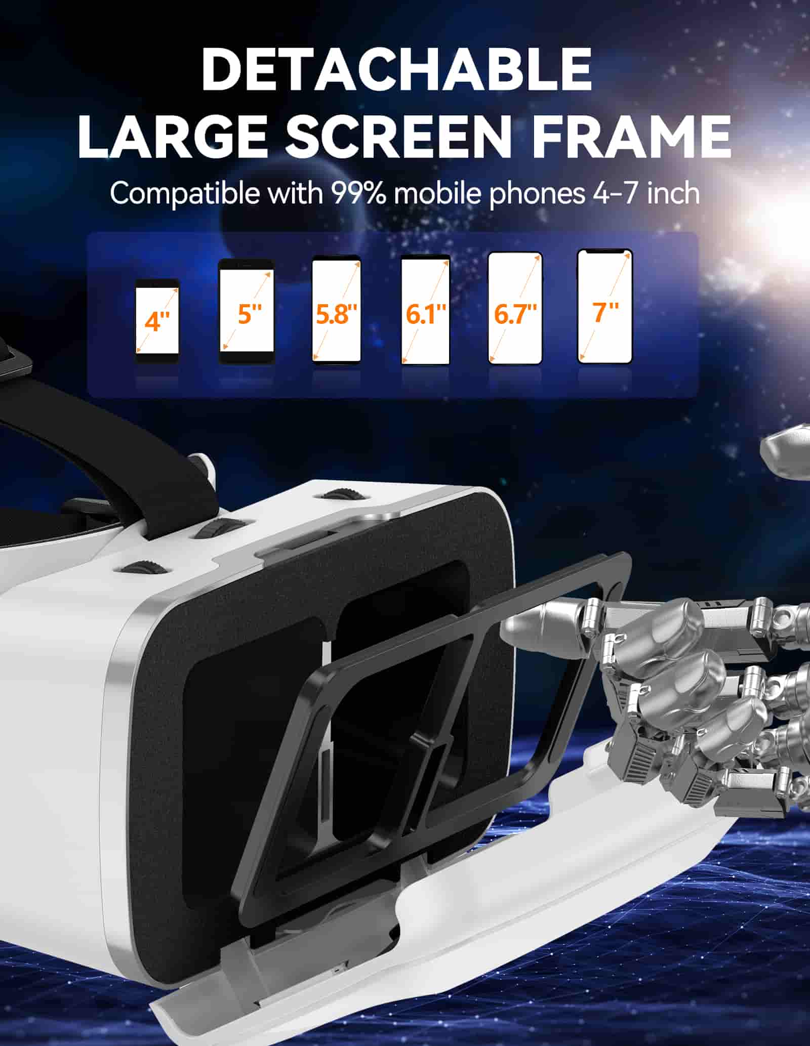 TECKNET VR Headset for Phone, 3D Virtual Reality Headsets