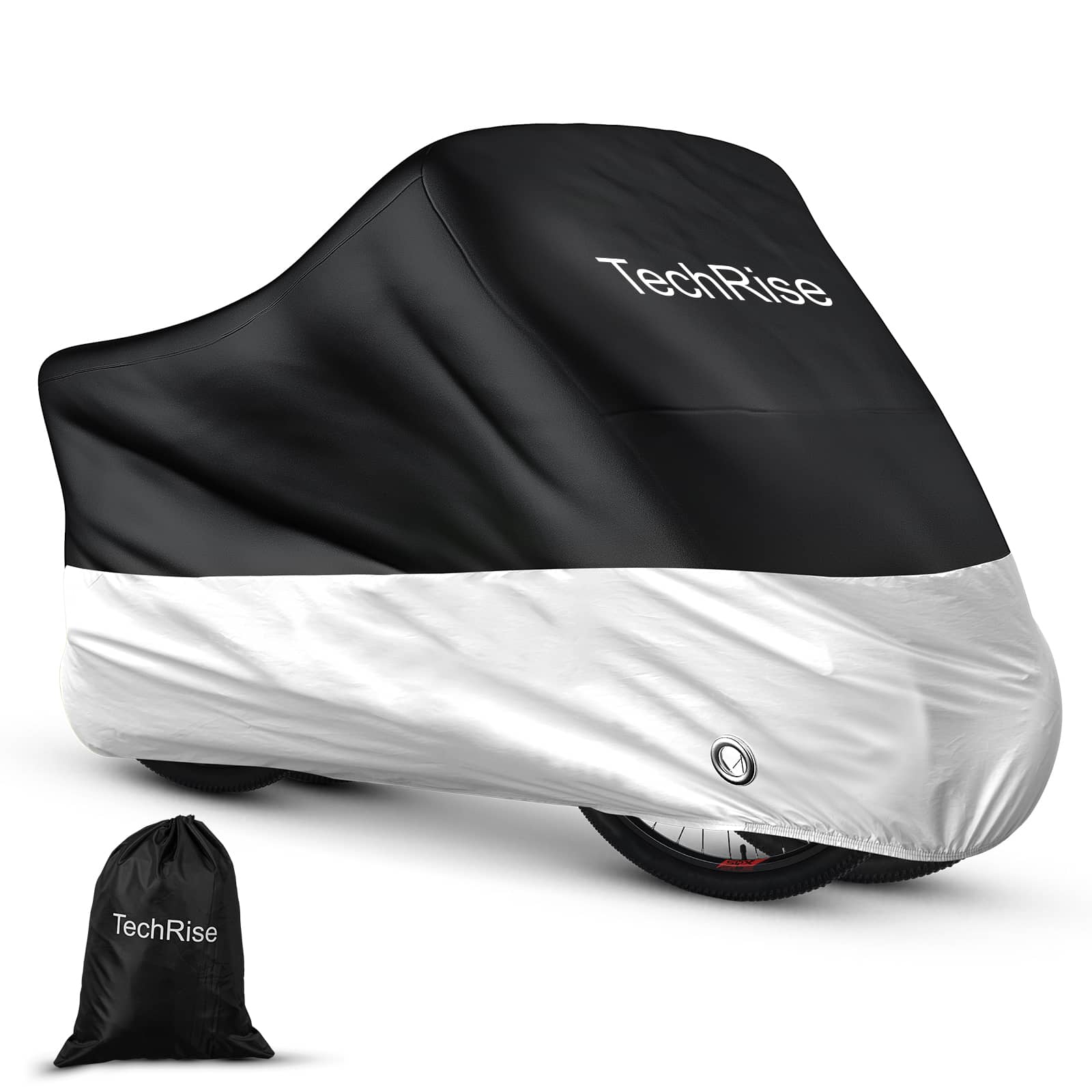 TechRise Waterproof Bicycle Cover，Motorbike Covers with Lock-holes & Storage Bag