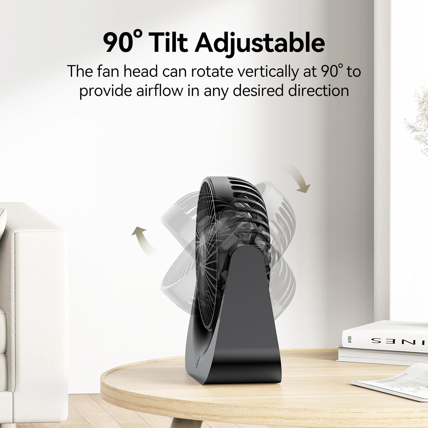 VOXON USB Desk Fan, Small Table Fan with 5 Speeds Adjustable Wind