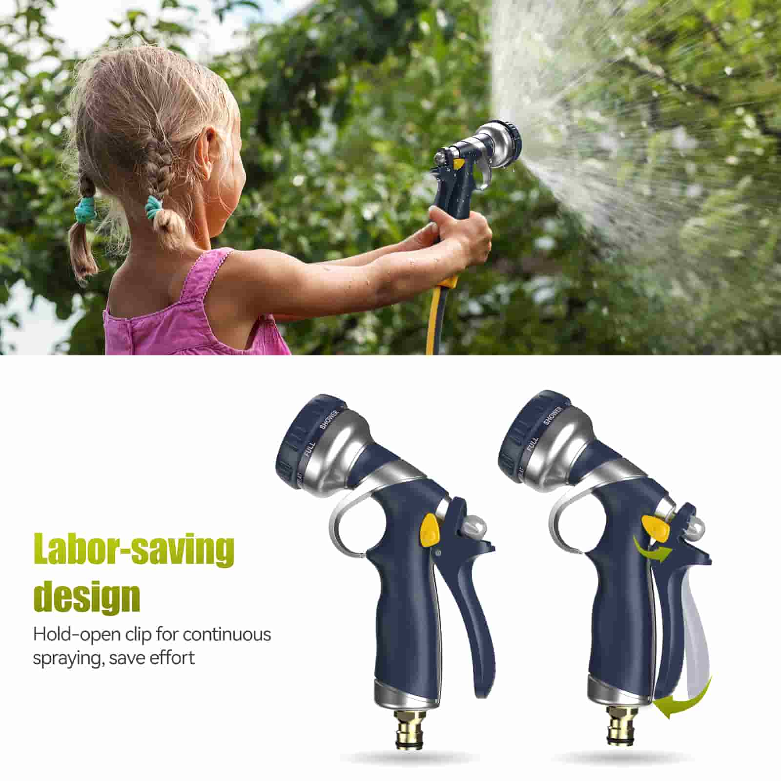 VOXON Garden Hose Spray Gun with 8 Adjustable Patterns