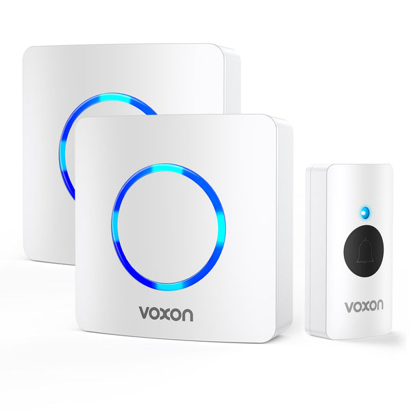 VOXON Wireless Doorbell, Waterproof Plug in Doorbell with 400M (1,300ft) Wireless Range, LED Flash, 60 Melodies, 4 Level Volume