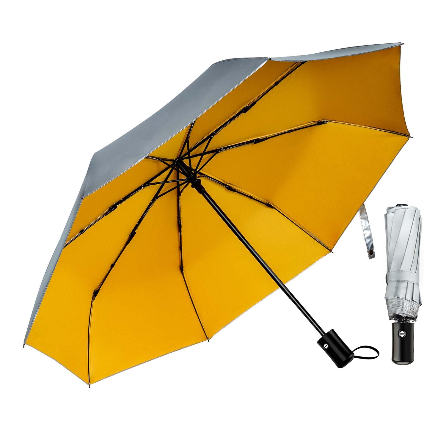 TechRise Windproof Automatic Folding Travel Umbrella 8 Ribs Auto Open and Close