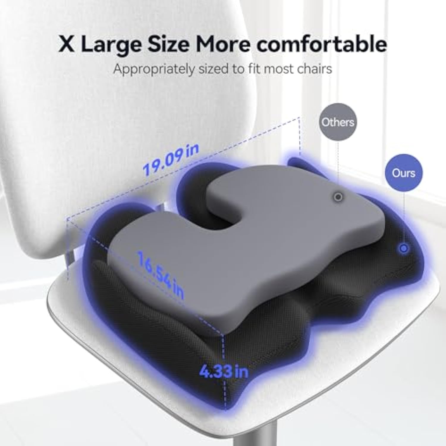 VOXON Seat Cushion, X Large Car Seat Cushion, Memory Foam Cushions for Office Chair