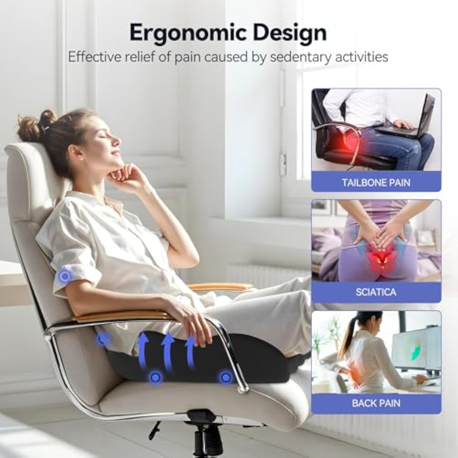 VOXON Seat Cushion, X Large Car Seat Cushion, Memory Foam Cushions for Office Chair