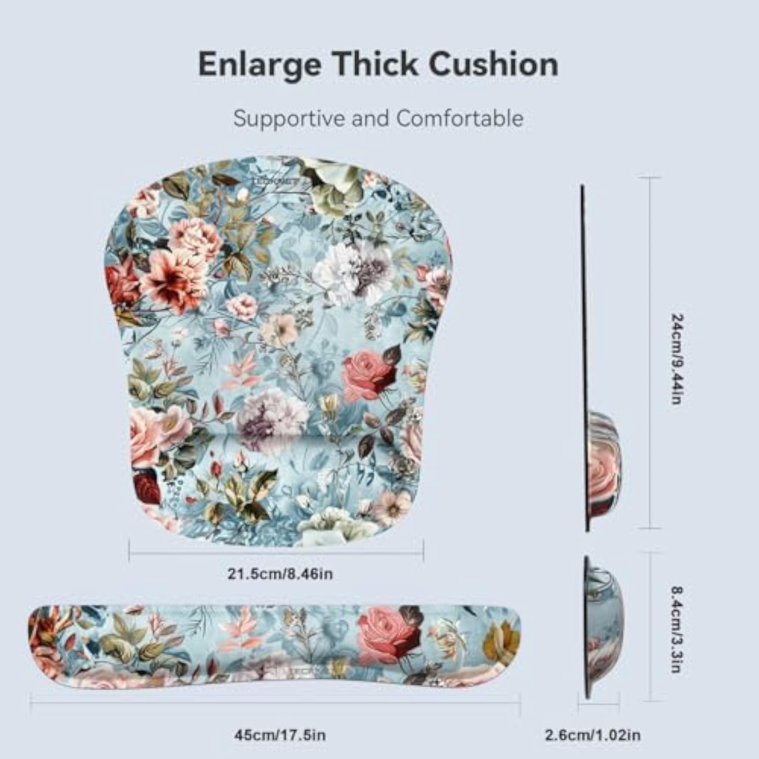 TECKNET Wrist Rest Mat, Keyboard and Mouse Wrist Support Pad Set