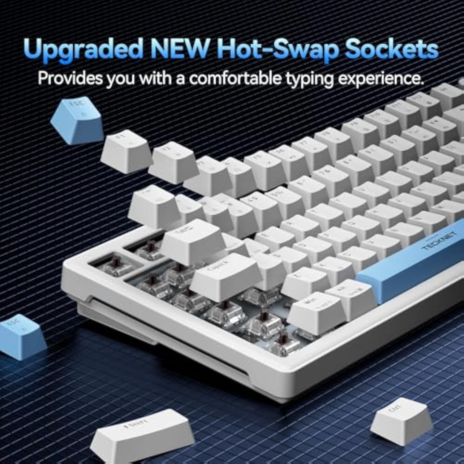 TECKNET Wired Gaming Keyboard, RGB Backlit Keyboards with Gasket Structure
