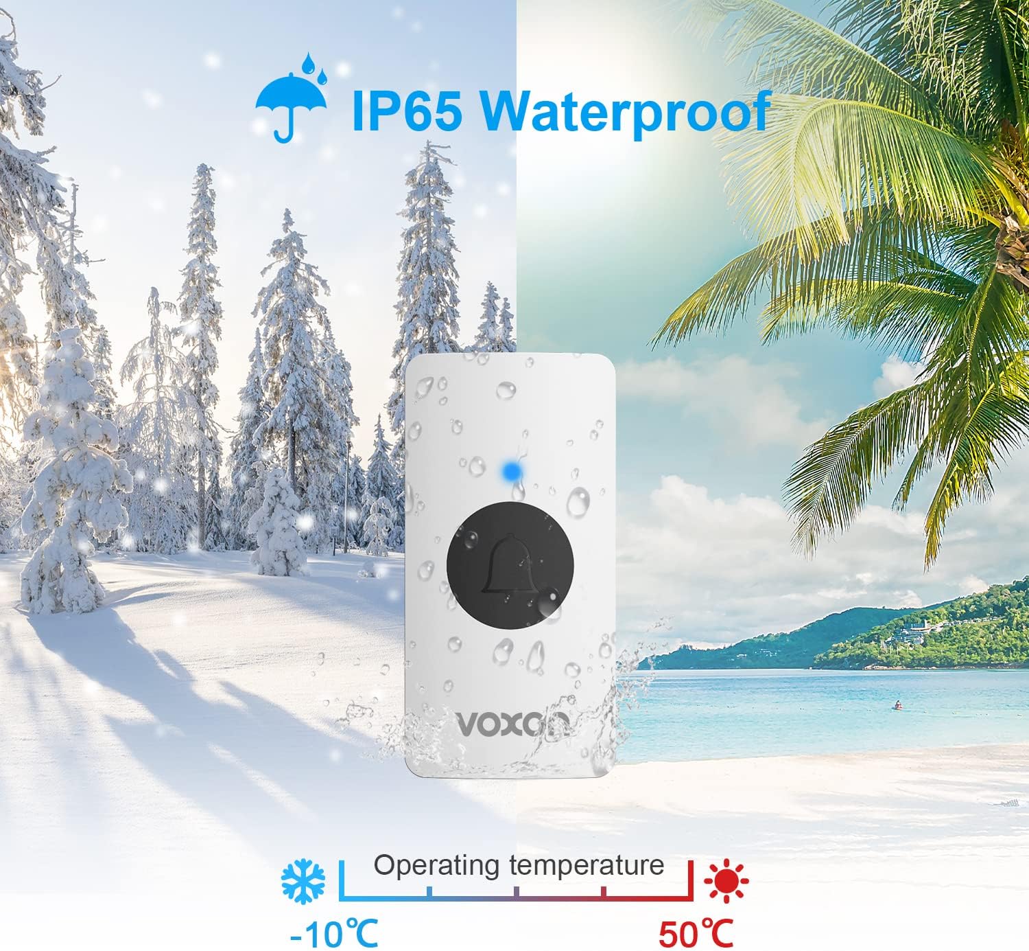 VOXON Waterproof Plug-in Wireless Doorbell