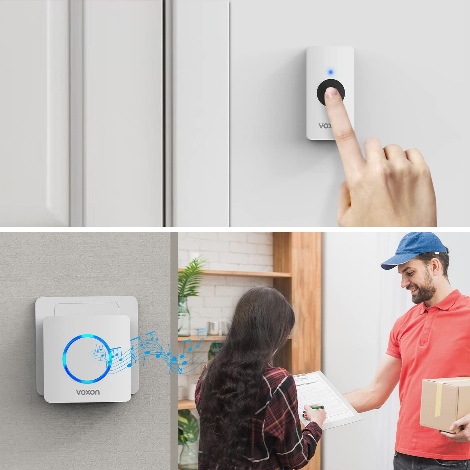 VOXON Waterproof Plug-in Wireless Doorbell