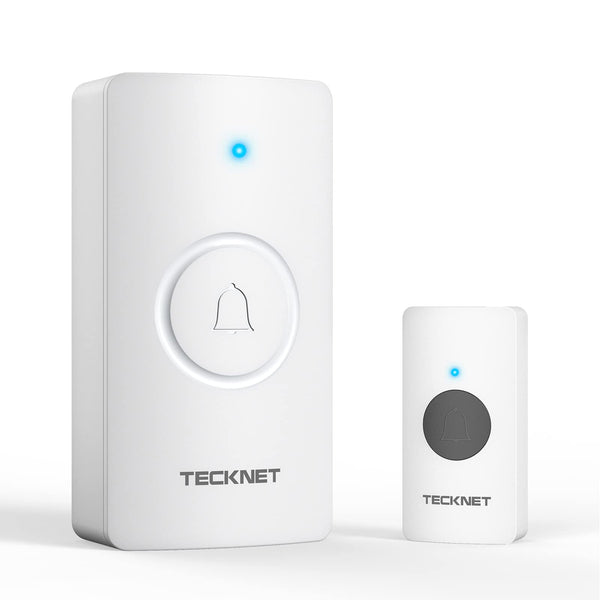 TECKNET Wireless Doorbell, Waterproof Doorbell Battery-operated Cordless Door Chime Kit with up to 400M Wireless Range