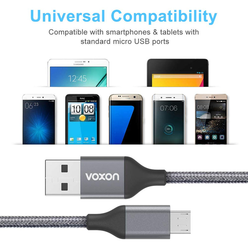VOXON Micro USB Cable Android Charging Cable [4-Pack/1M*2, 1.5M, 2M]