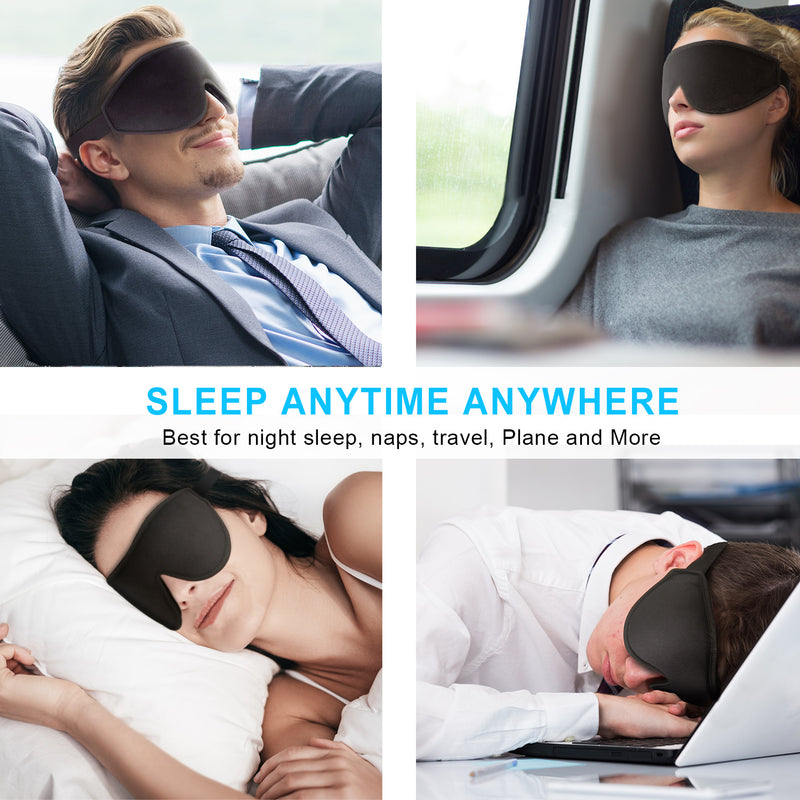 TechRise Women Men 3D Sleep Eye Mask Shade Cover With Ear Plug - smartekbox