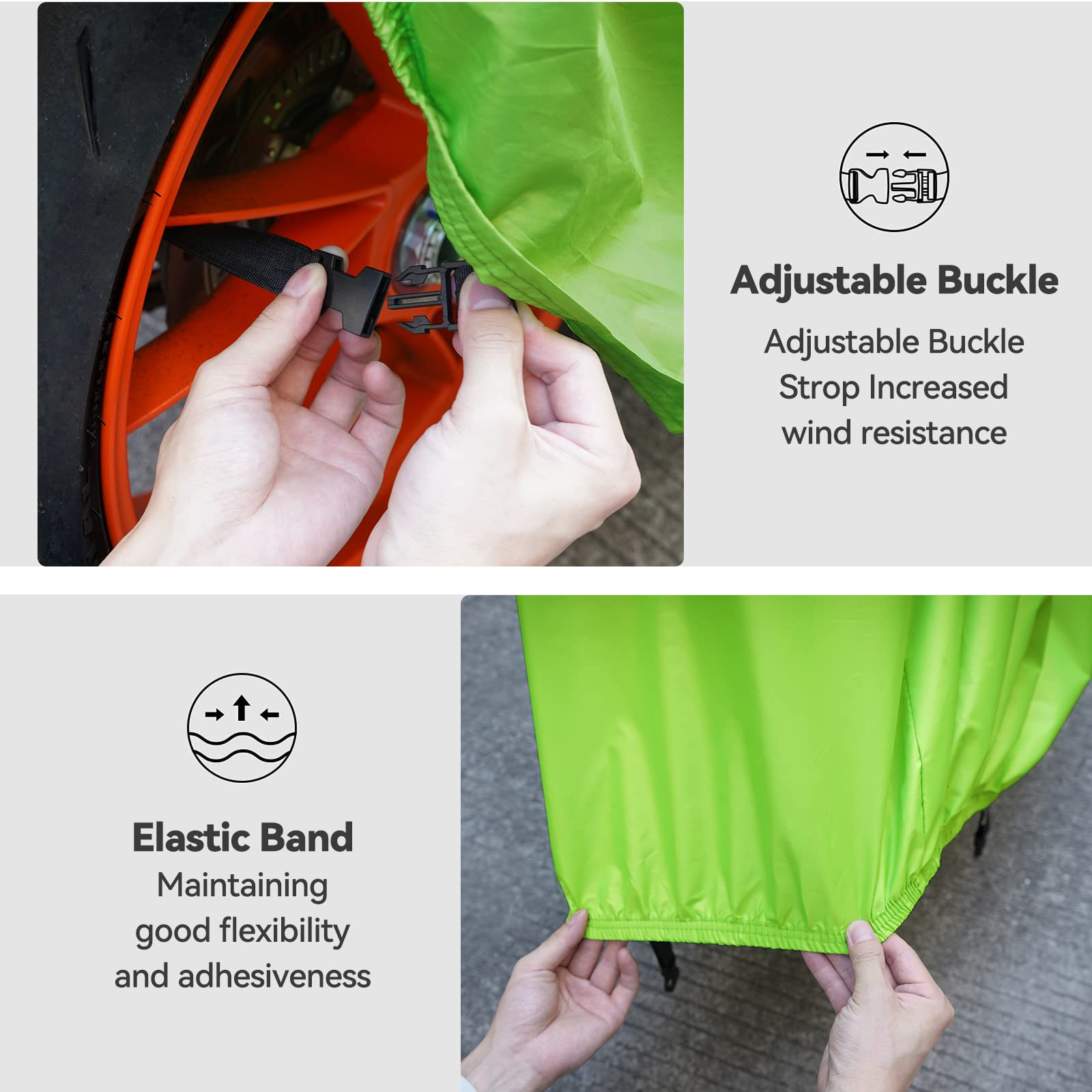 TechRise Waterproof Bicycle Cover，Motorbike Covers with Lock-holes & Storage Bag
