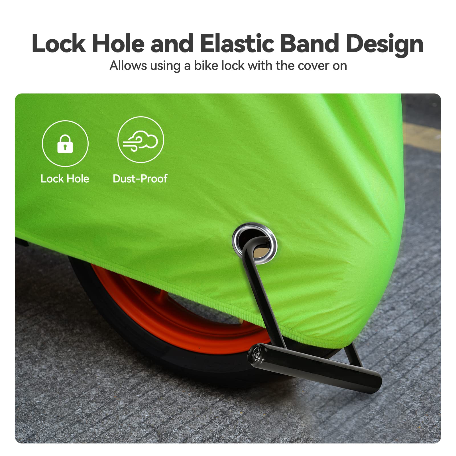TechRise Waterproof Bicycle Cover，Motorbike Covers with Lock-holes & Storage Bag