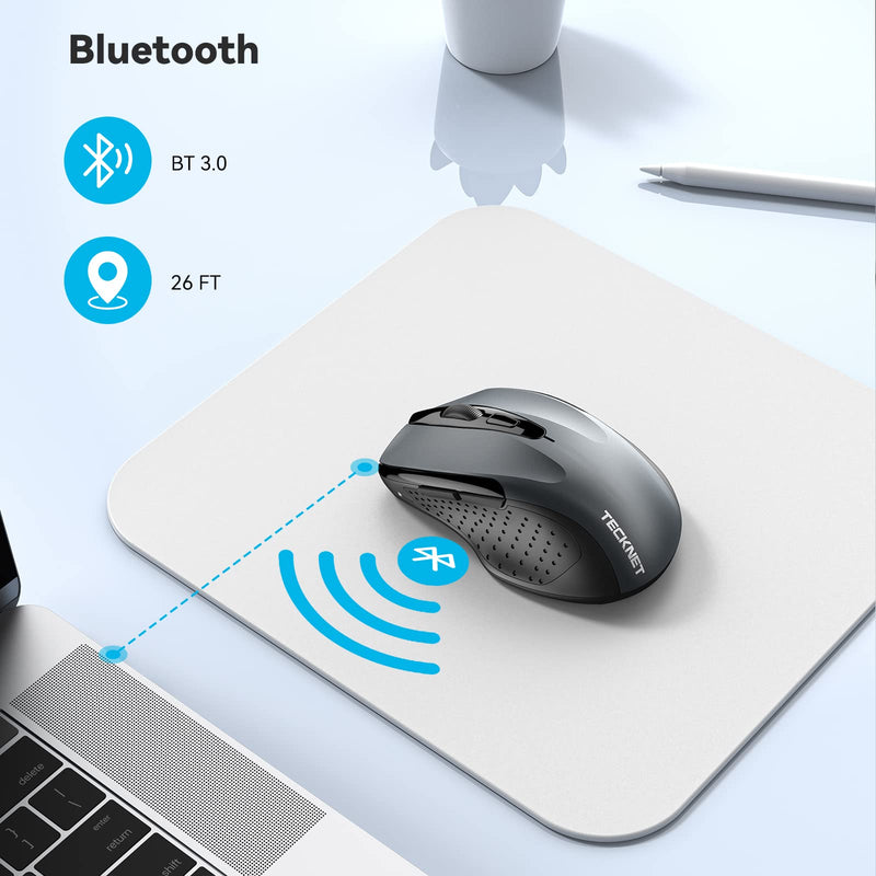 TECKNET Bluetooth Mouse, 3200DPI Adjustable Wireless Mice