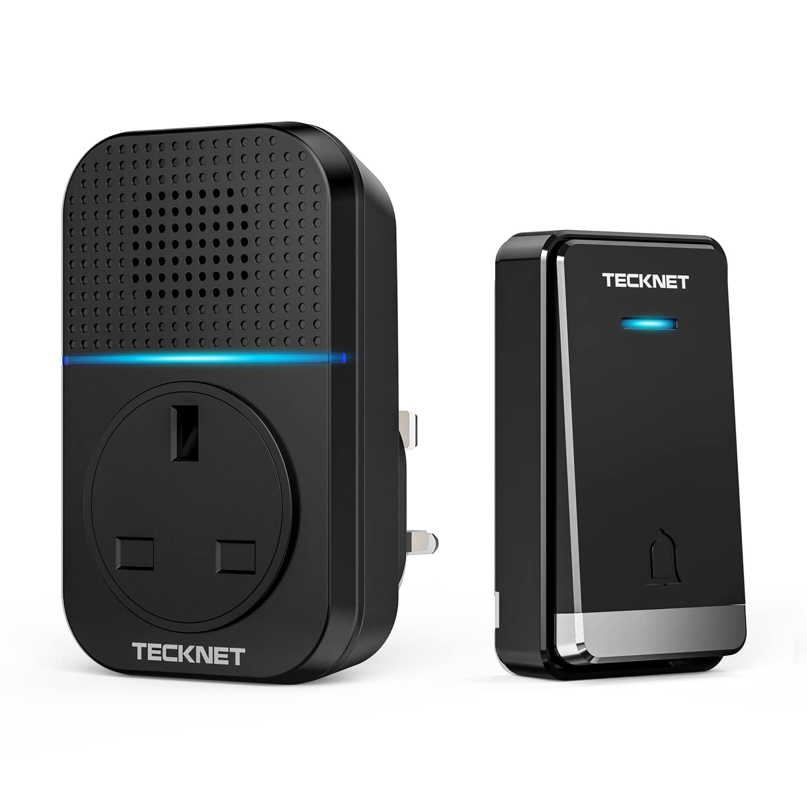 TECKNET Self-Powered Wireless Doorbell Plug in Cordless Door Chime with 1300feet / 400m Range