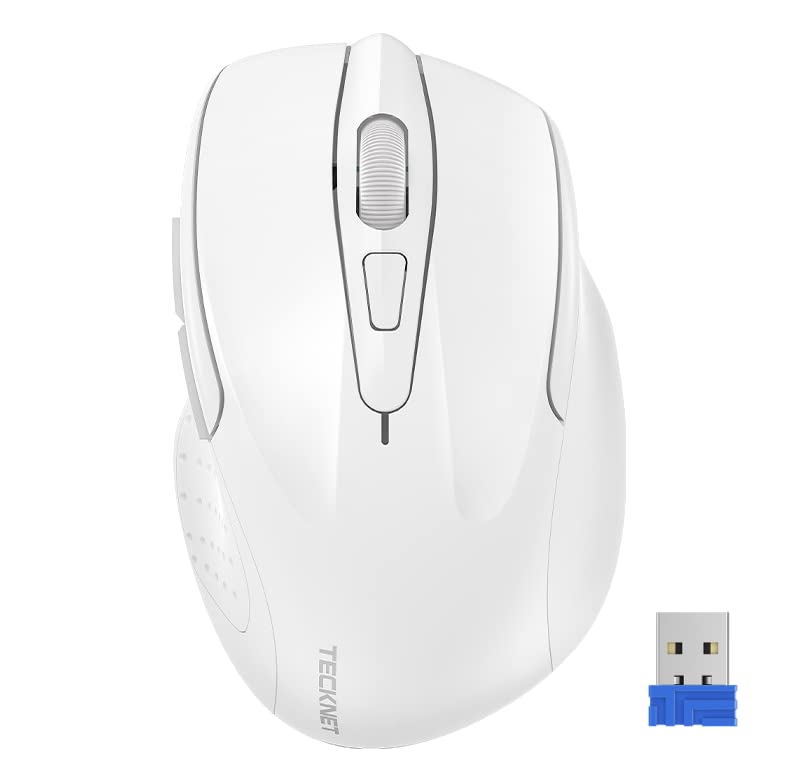 TECKNET Pro 2.4G Ergonomic Wireless Optical Mouse, 2600 DPI, 6 Adjustment Levels