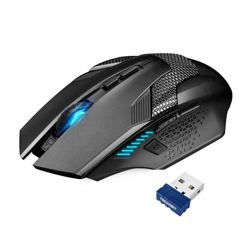 TECKNET Programmable Wireless Gaming Mouse，8 Buttons, 8000DPI, 6 DPI Adjustment