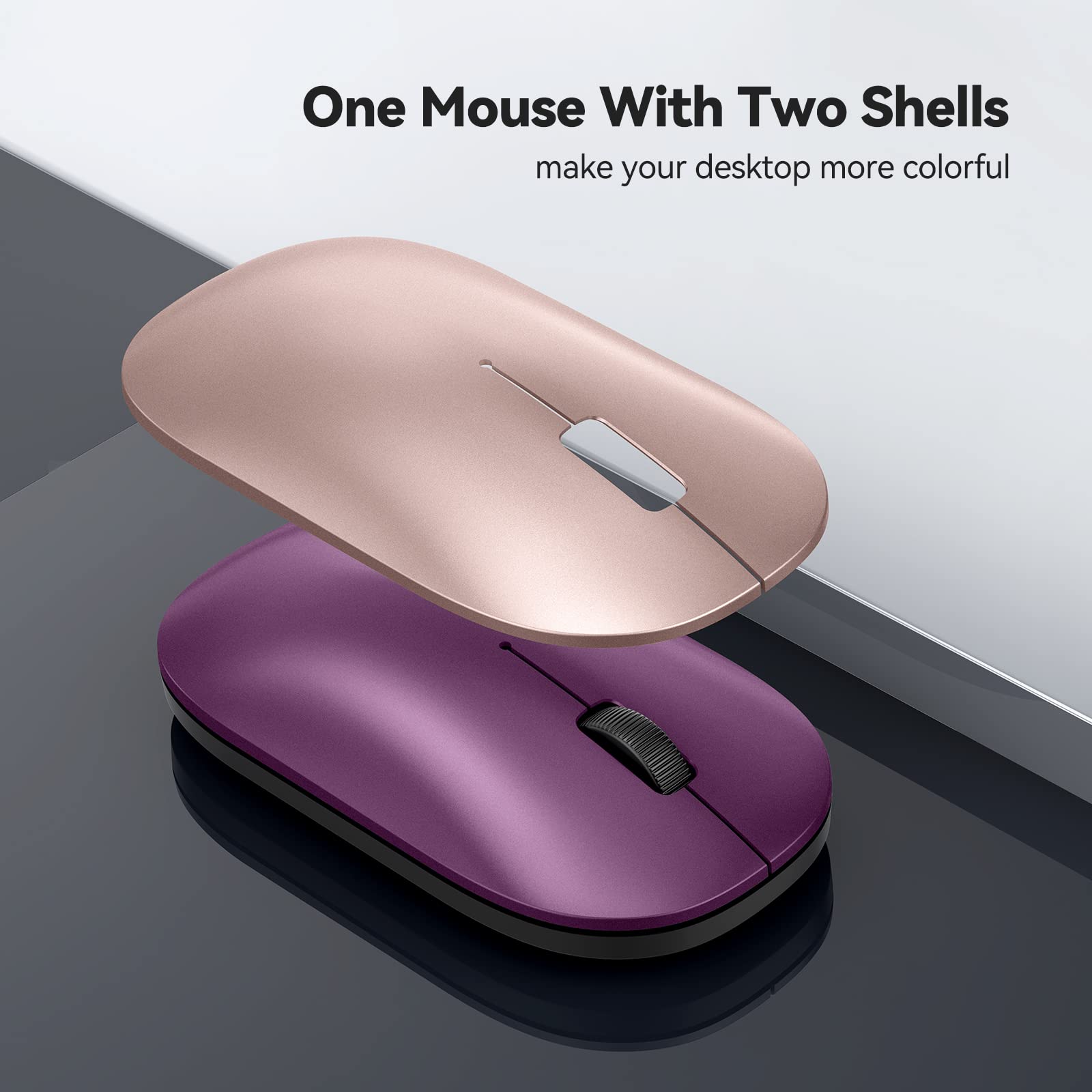 Wireless Mouse, TECKNET Computer Mouse with 3200 DPI, USB Silent Slim Cordless Mice