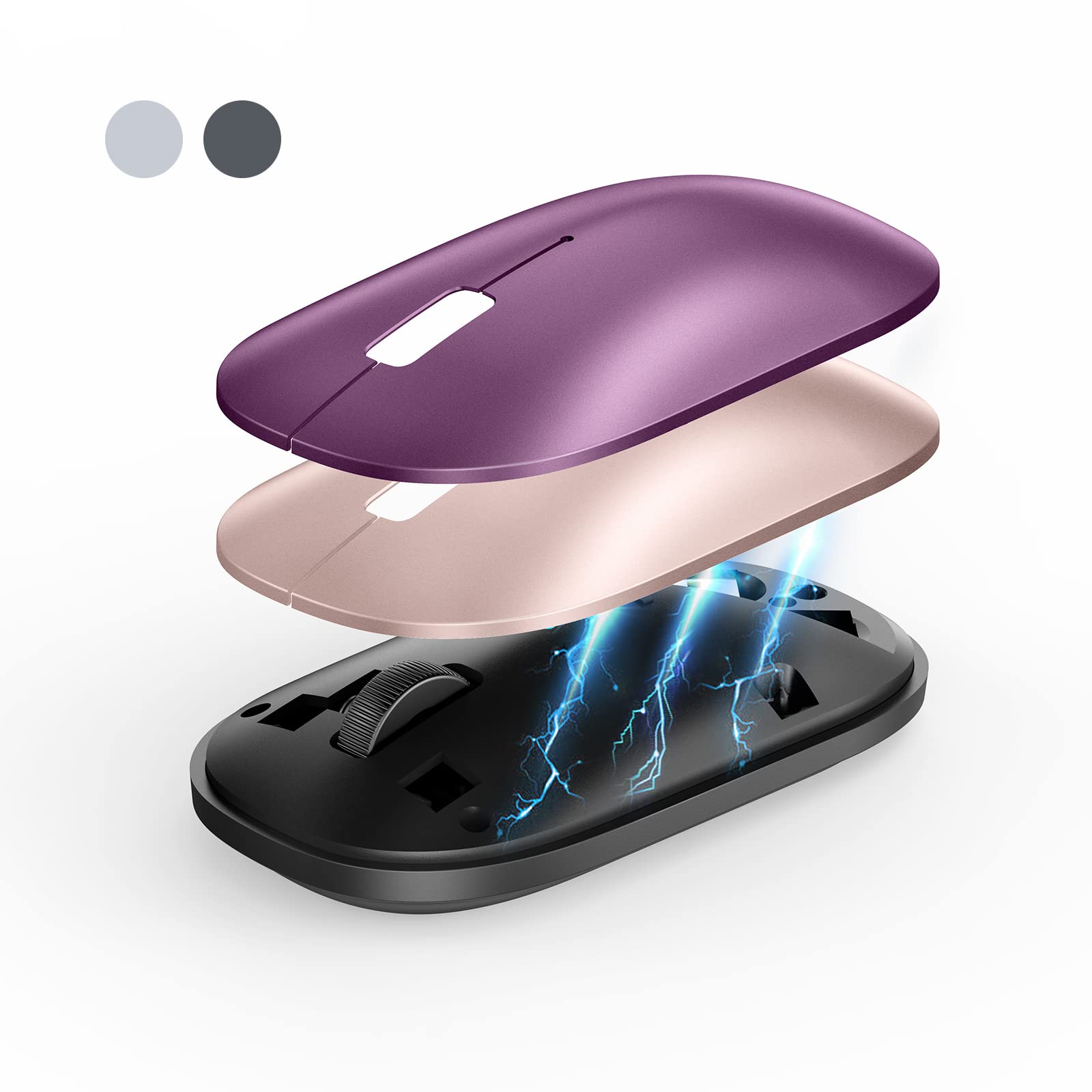 Wireless Mouse, TECKNET Computer Mouse with 3200 DPI, USB Silent Slim Cordless Mice